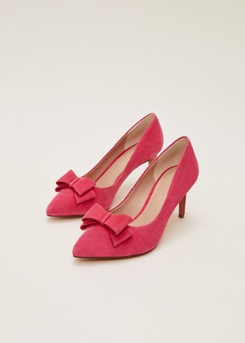 Phase Eight Suede Bow Front Courts Heels Pink USA | 1248967-IA